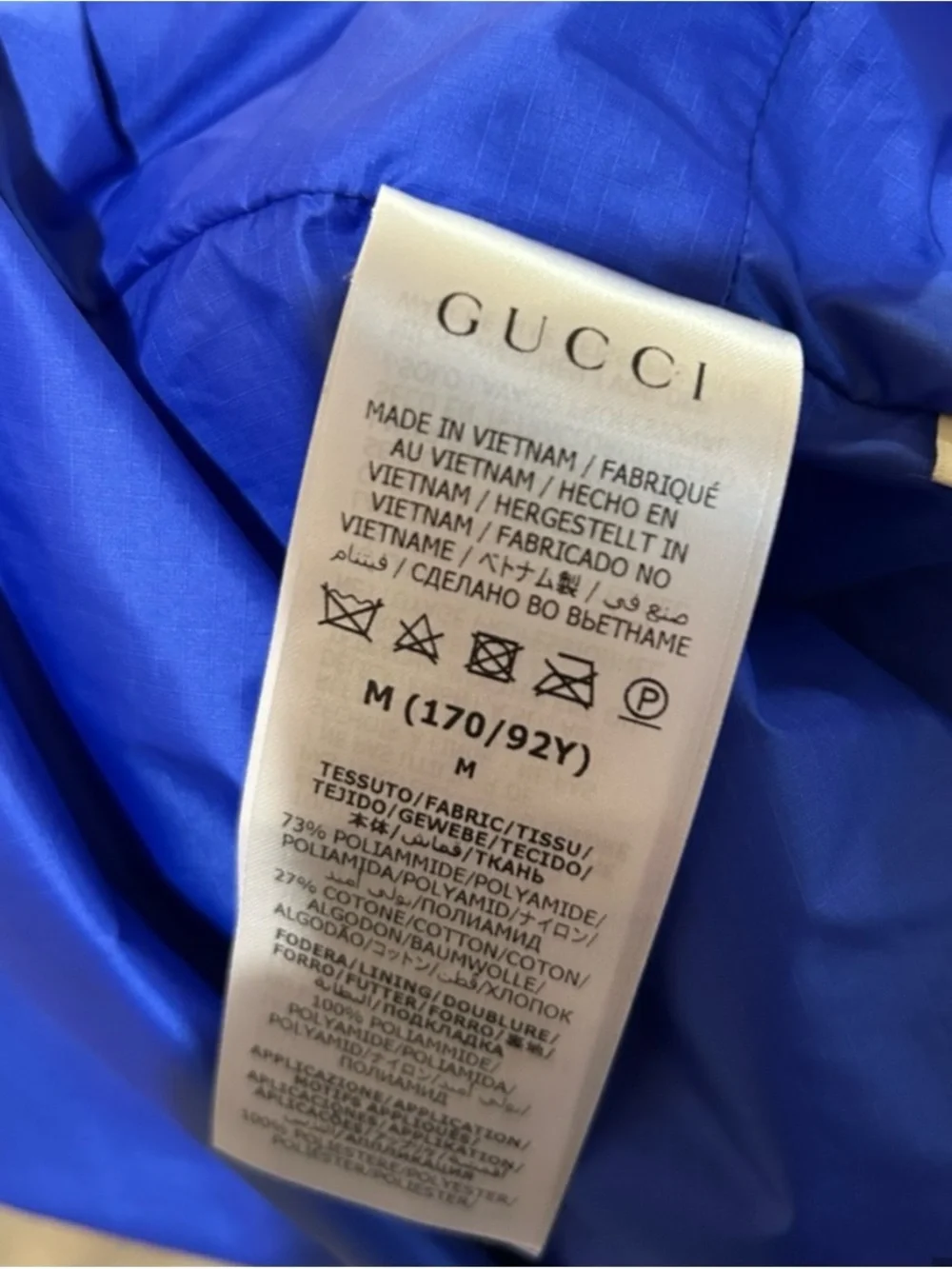 Gucci X Northface, techno lightweight windbreaker size medium NWT